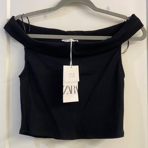 Zara off the shoulder crop top